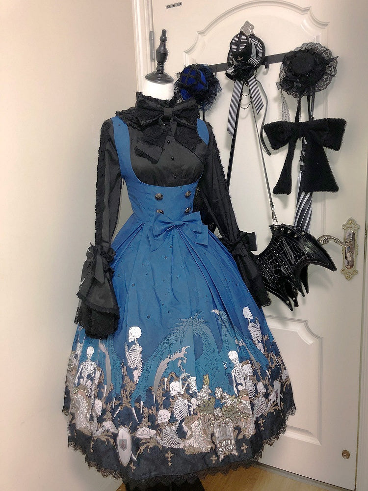 Black Bell Sleeve Lace Lolita Blouse - NnSTAR