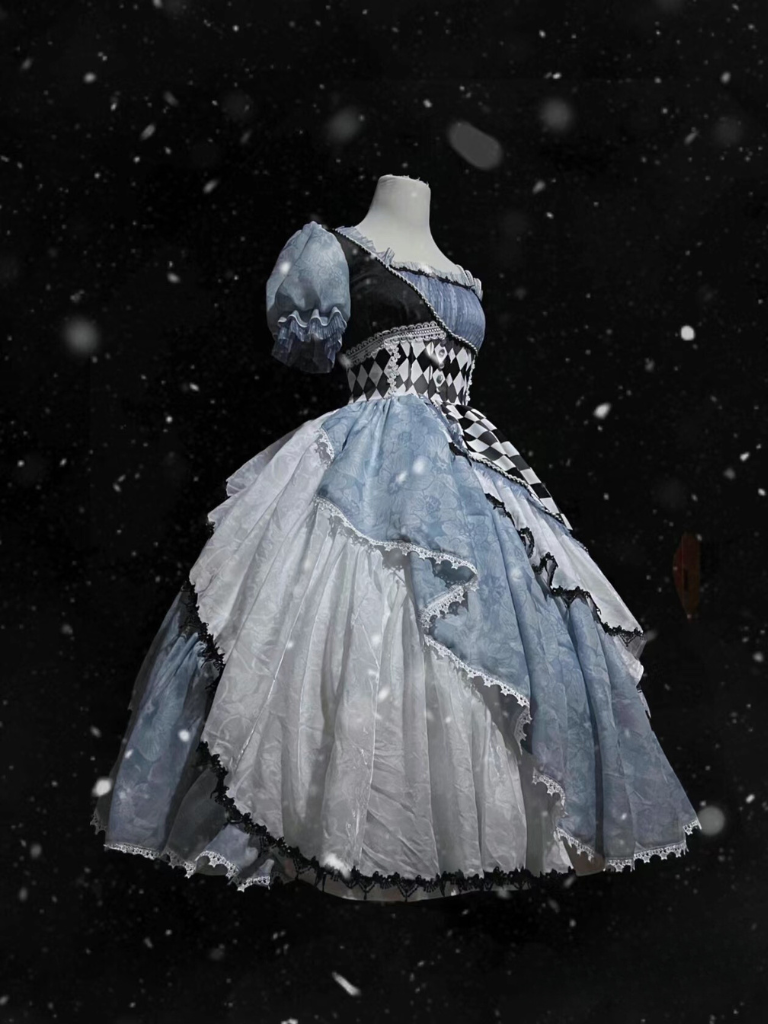 不思議の国のアリス アシンメトリーチェックドレス