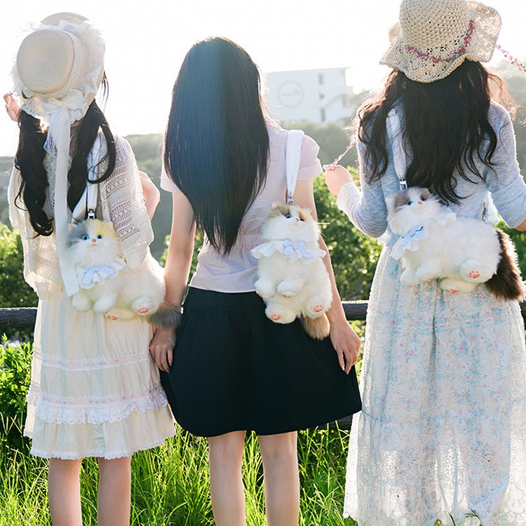 Cat Options Crossbody 3 Realistic Plush Bag