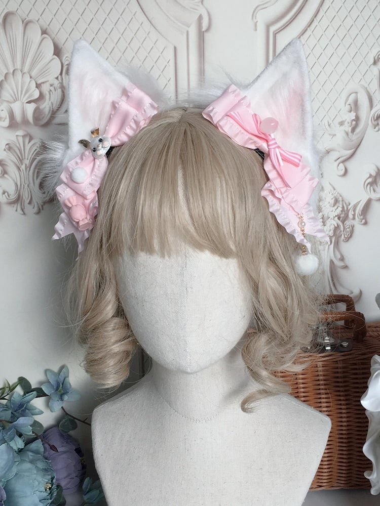 Sweet Lolita Blue/Pink Bowknot Floral-Butterfly Hairclip