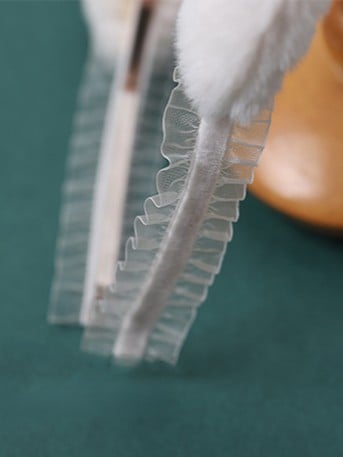 White Plush Cat KC Lace Ear