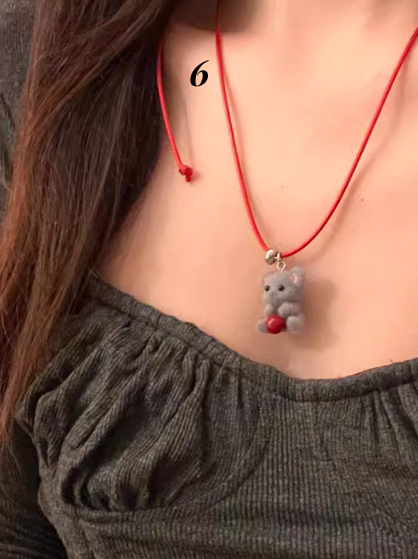 Y2K Niedliche Tier-Kordelzug-Halskette