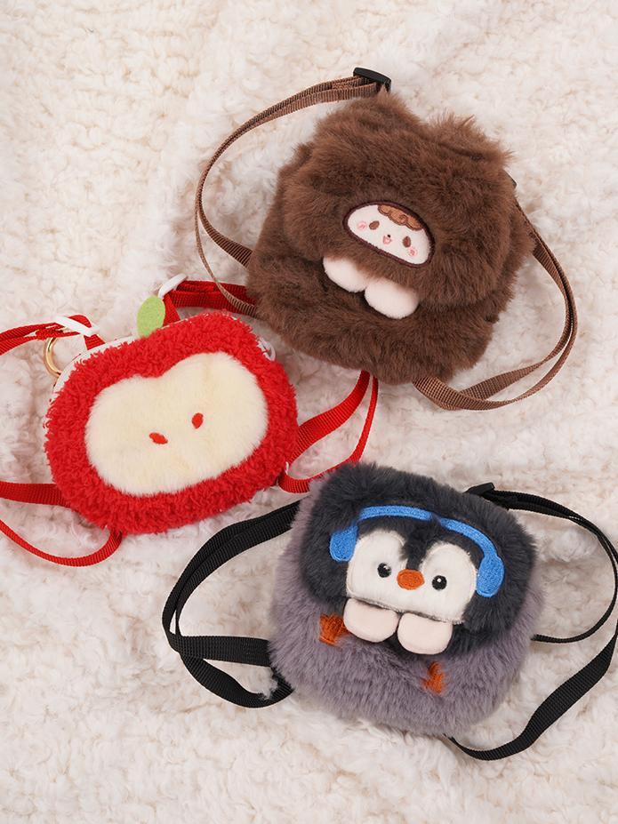Purse Adorable Apple-Shaped Chain Key Plushie Coin