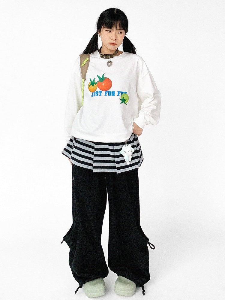 Waist with Elastic Tie Covered Closure