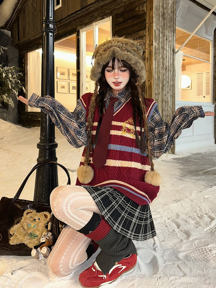 Fake Top Two-piece Academiacore Red