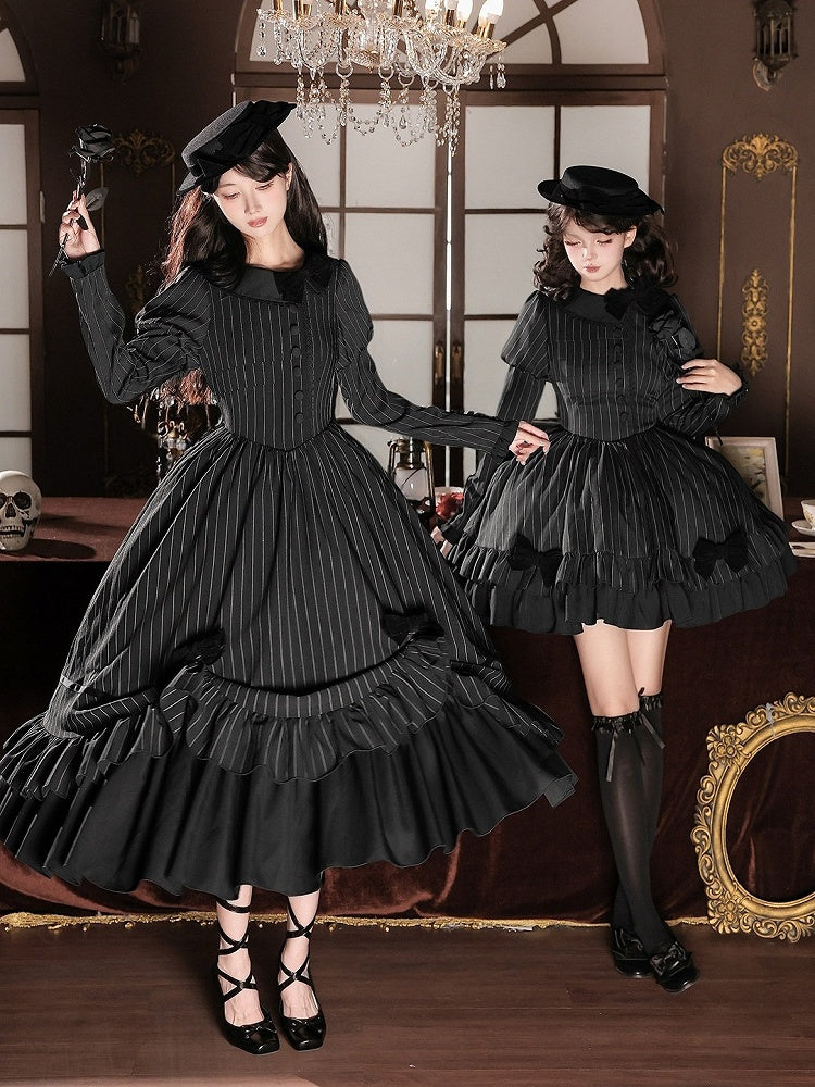 Black 2-Way Lolita Bow Brooch Pin - With PUJI