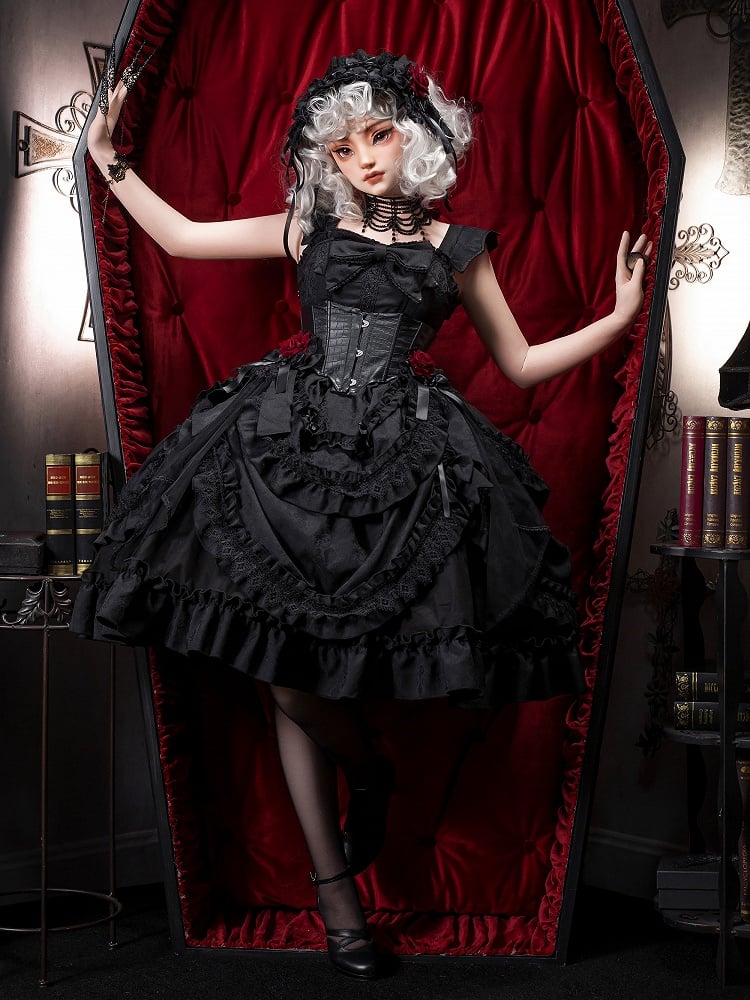 Lolita PU Gothic Leather Corset Black Belt