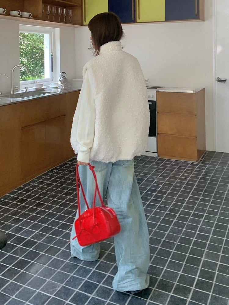 Kawaii White Vest Polka Dots Daily Reversible Buttons - Heart