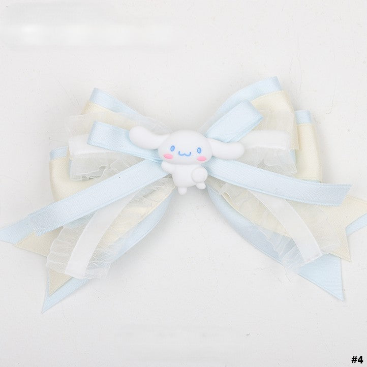 Blue Lolita Bowknot Hairclip Sweet Dog 4 Options White
