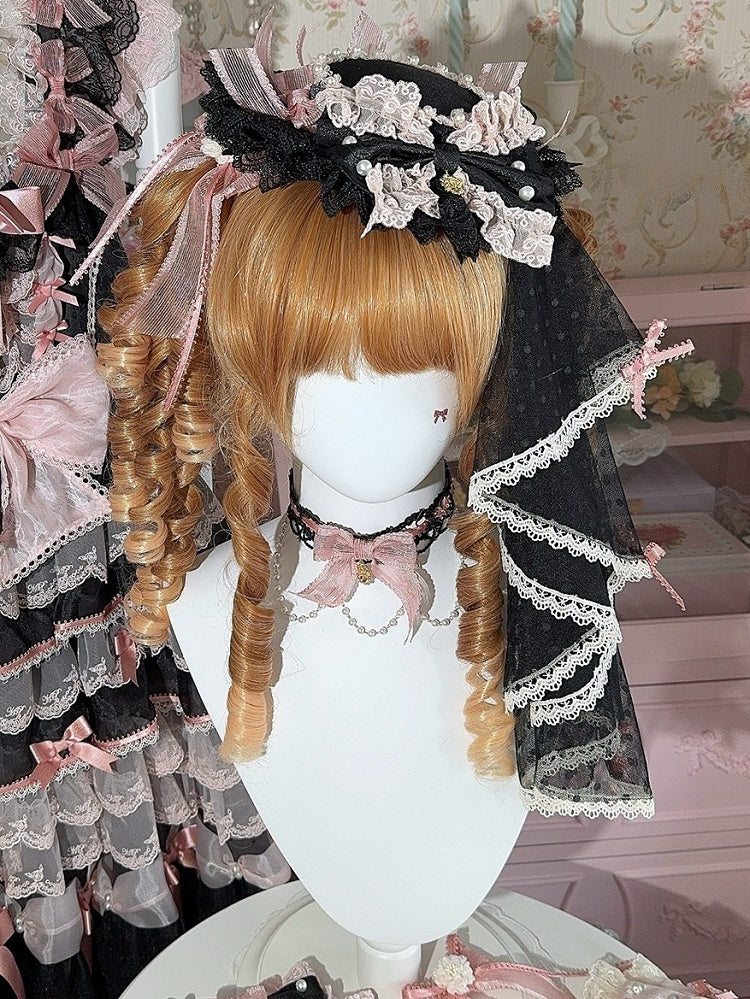 3 Mini + Floral Options Design Trim Details Bowknot Lace Hat Veil Color