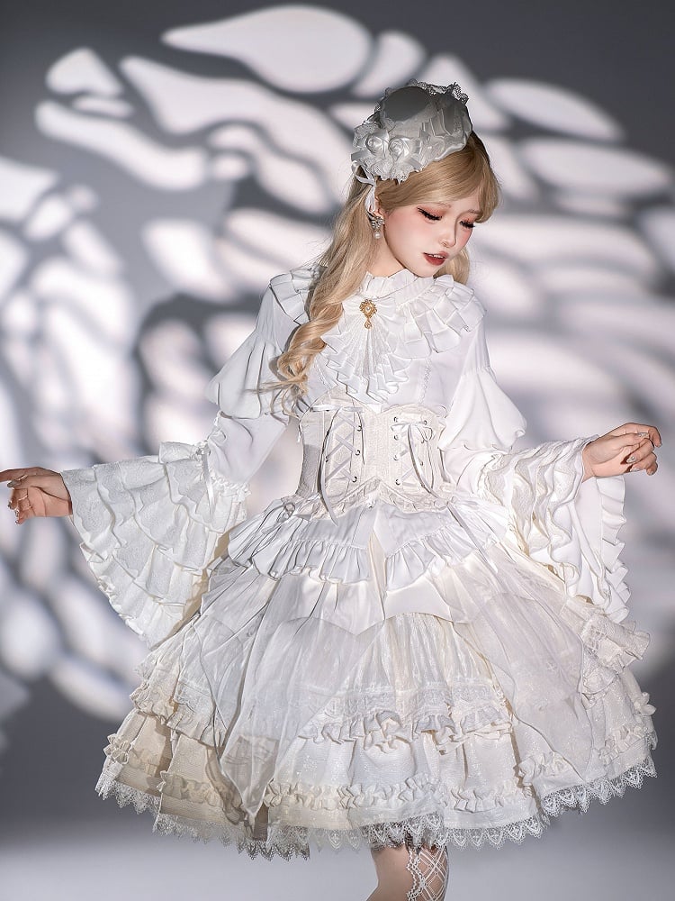 Overlay Taschentuch Shiro Jacquard Weiß Gothic Rock Lolita