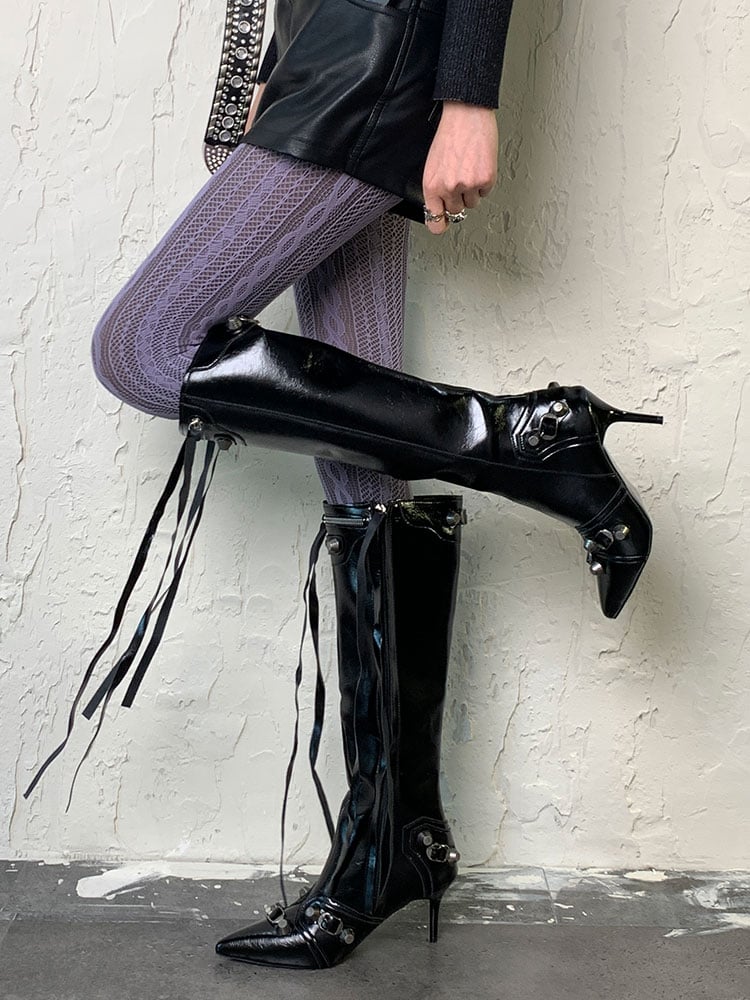 ゴシックダークグレーY2Kタイツ