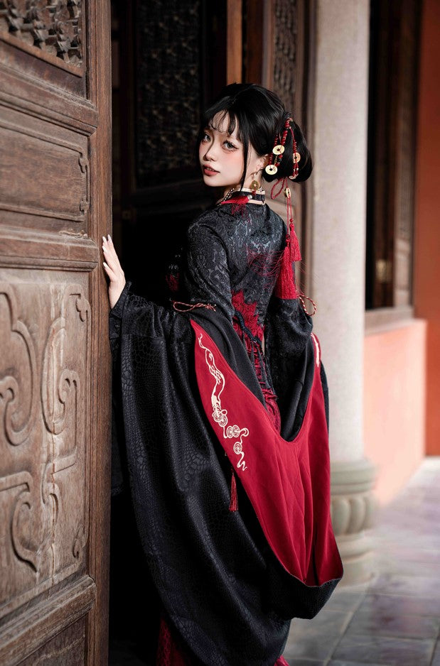 Neu Reservations Style Spirit Red Snake China Kleid