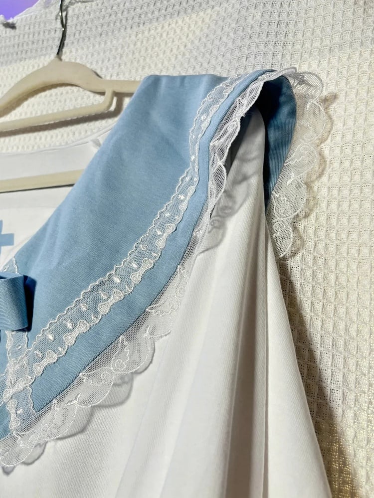 Dinner' Kei Dress Print Light Sailor with Blue 'Angel's Jirai