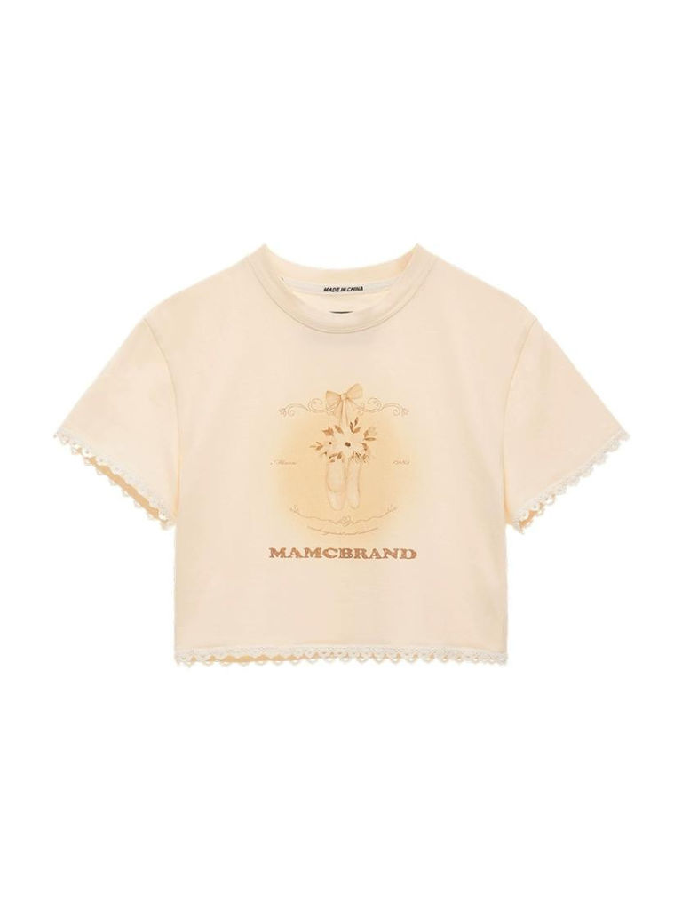 Neck Sweet Round Tops Girly