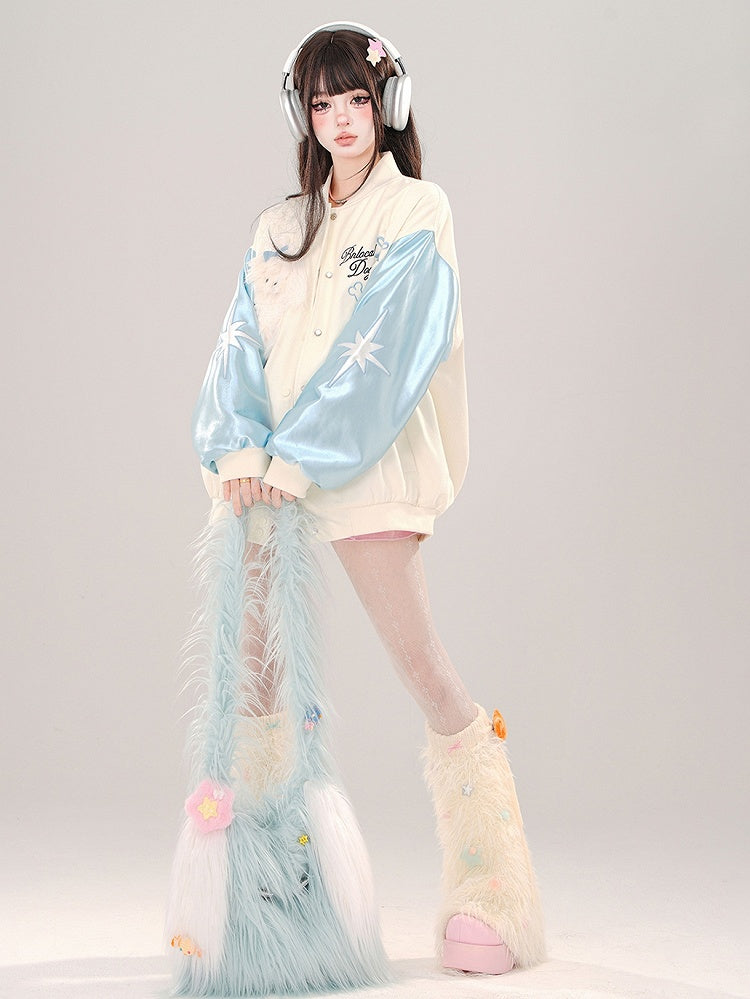 Blau/Rosa süße Welpen-Baseballjacke