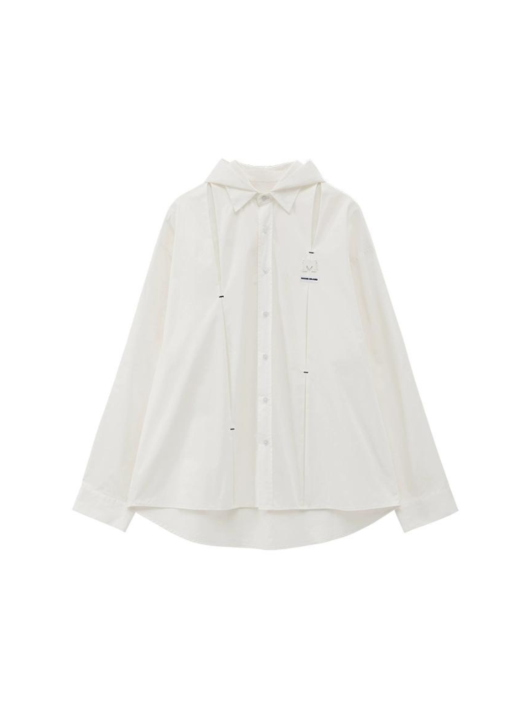 プリーツフードシャツ デコンストラクト ダーク