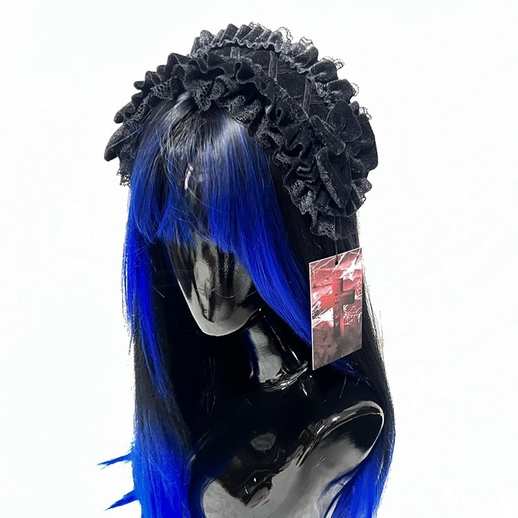 Lace Ruffles Headband Gothic Bowknot Black/Purple and with Lolita