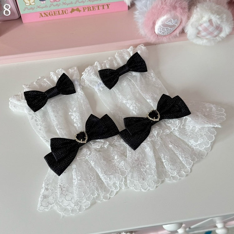 Spitzen-Handgelenkoptionen, 8 Manschetten, Schleifendetails