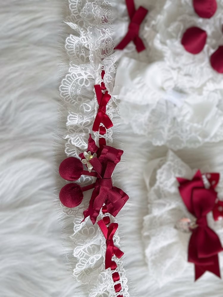 Cherry Lace Choker Red Decoration Sweet Lolita