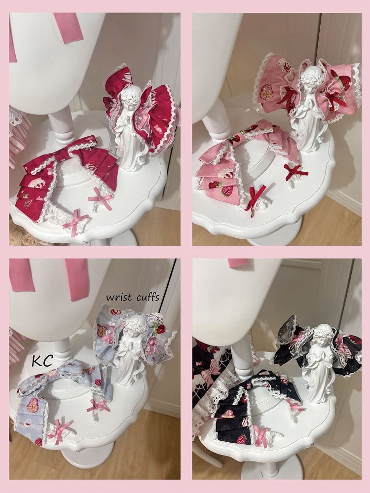 Black / Red Pink Wrist Blue Cuffs