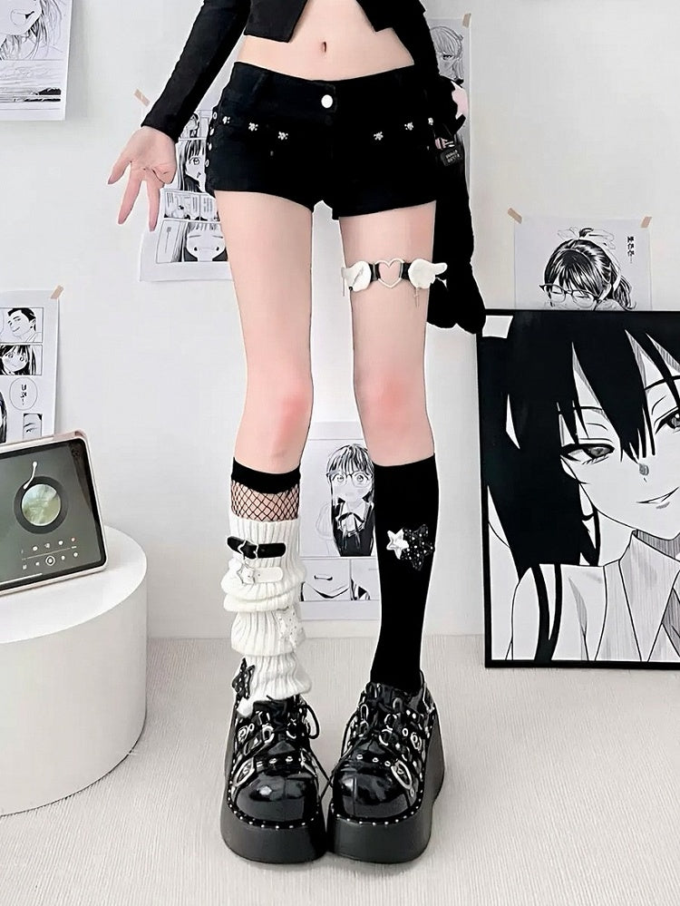 White Buckle - Warmers Star Slouch Leg