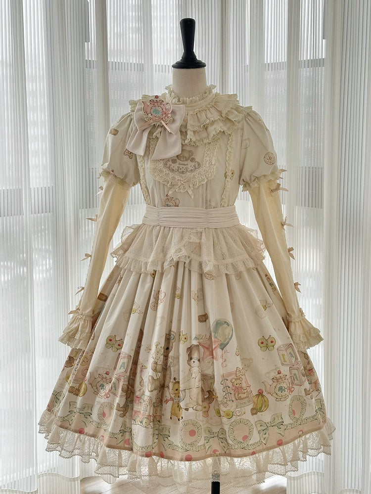 Small Bows Decorated Detachable Beige Sleeves