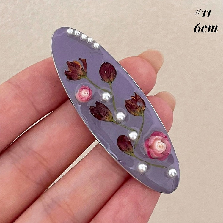 Oil Painting Inspired Floral Hair Clips