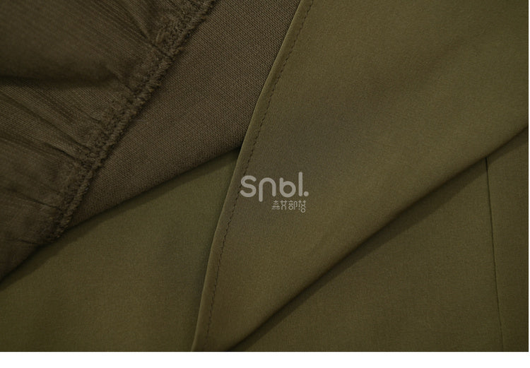 Green Mori Kei Bowknot Details Corduroy Overall Dress