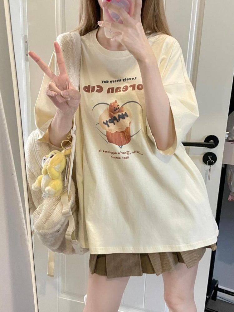 イエローケーキプリントTシャツ