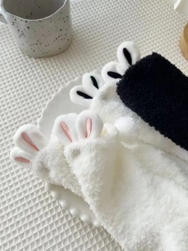 Fluffy Rabbit Ears Short Socks - ZUO BIAN