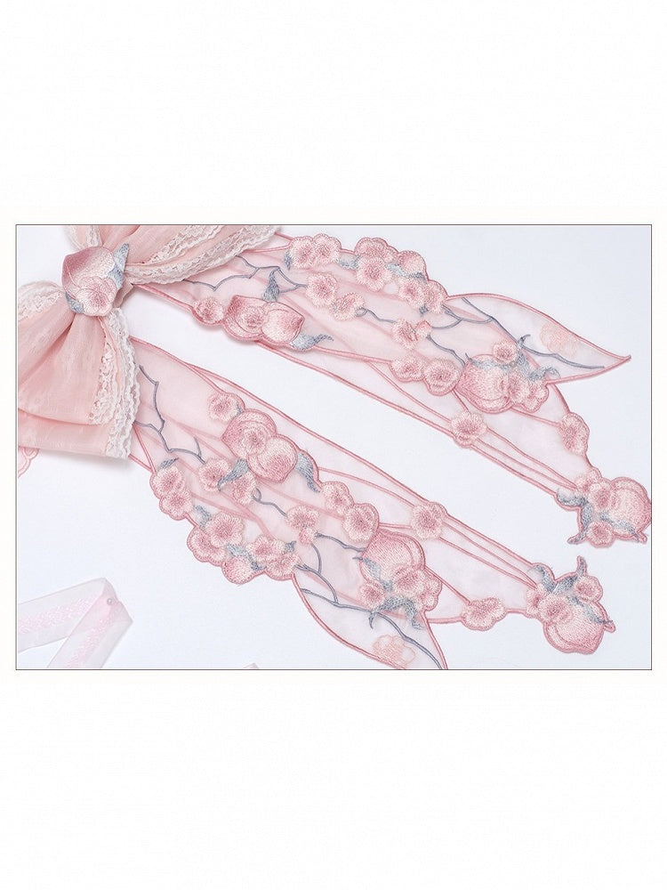Sweet Pink Lolita Bow Waist Belt - Yimu Walnut