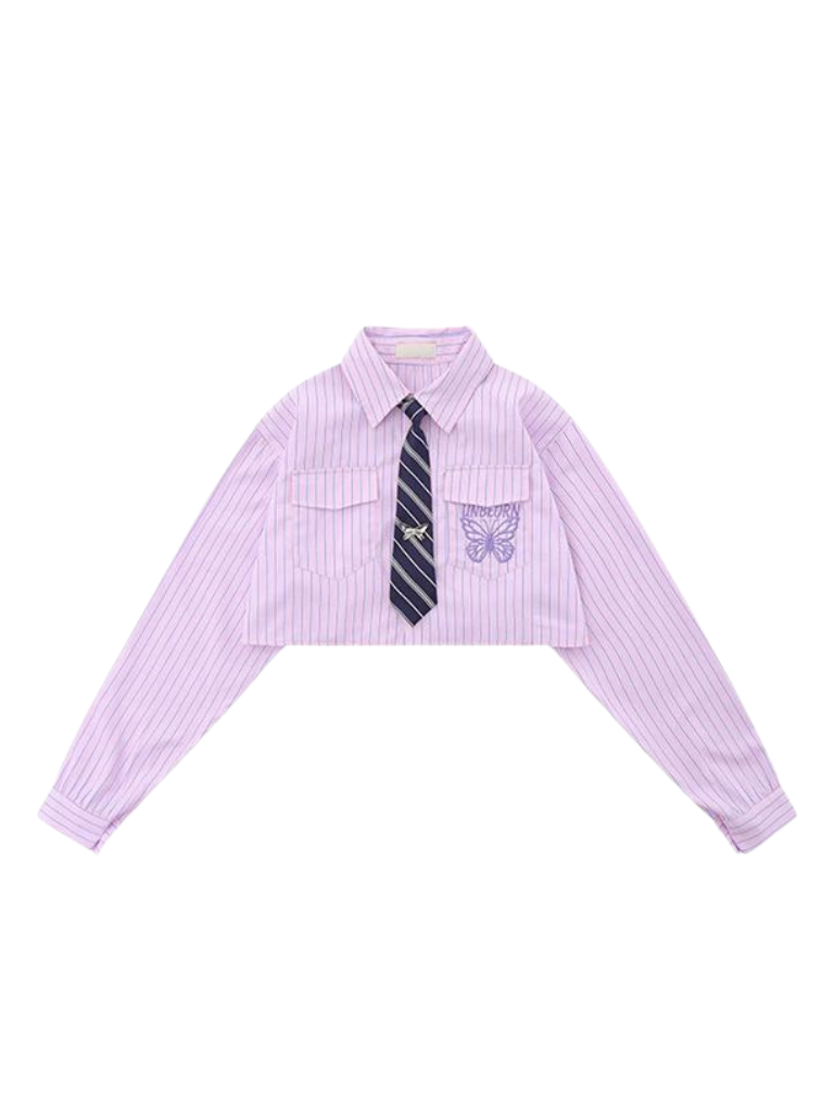 Butterfly Retro American Pocket Kurzes Hemd