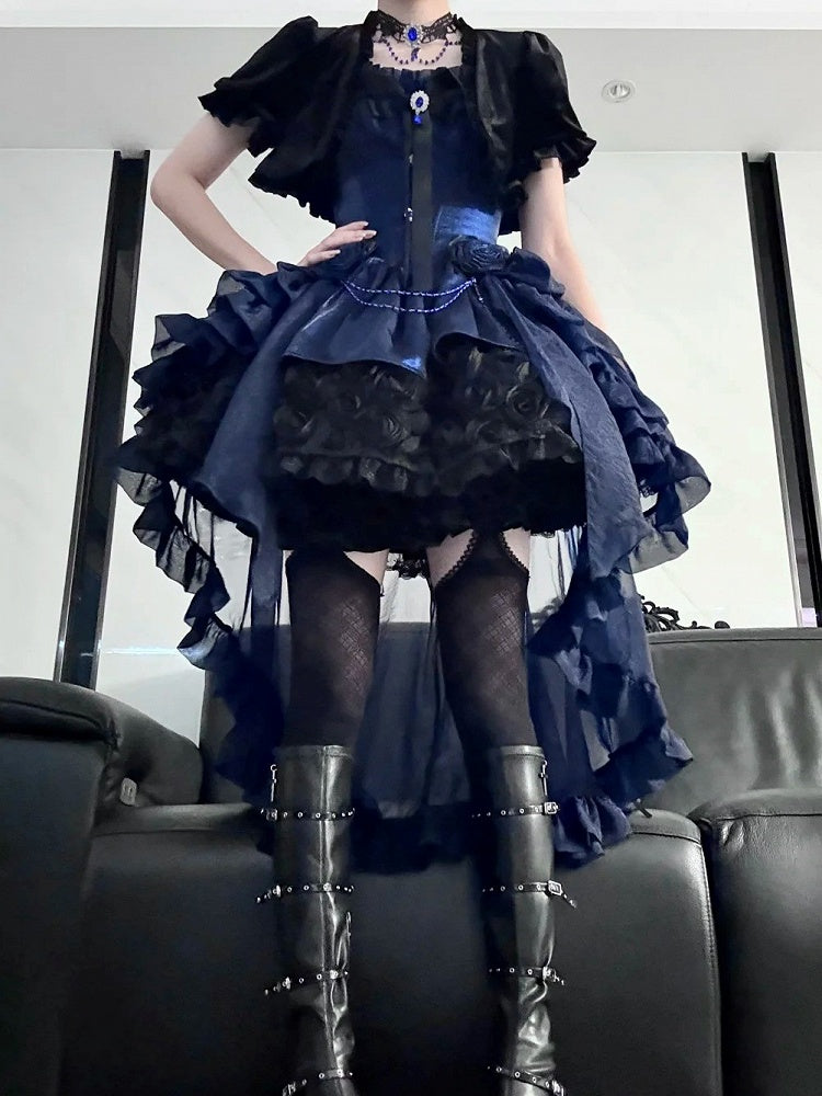 Detachable with Bolero Velvet Sleeves Black Bell