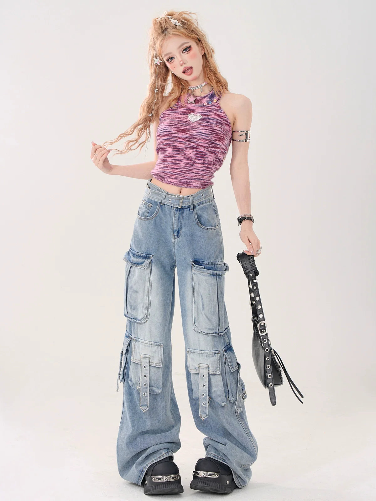 Kurzes, gestricktes Neckholder-Camisole