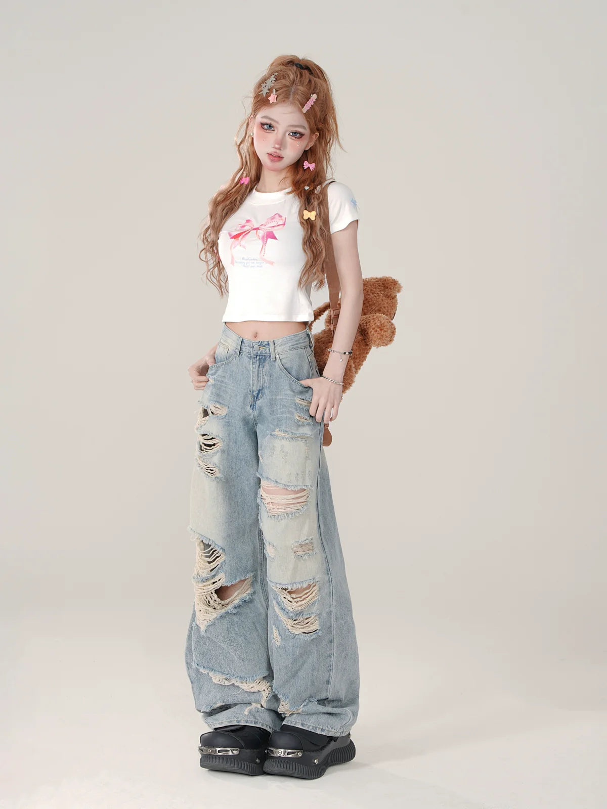 Style Street Blue Ripped Denim Hole