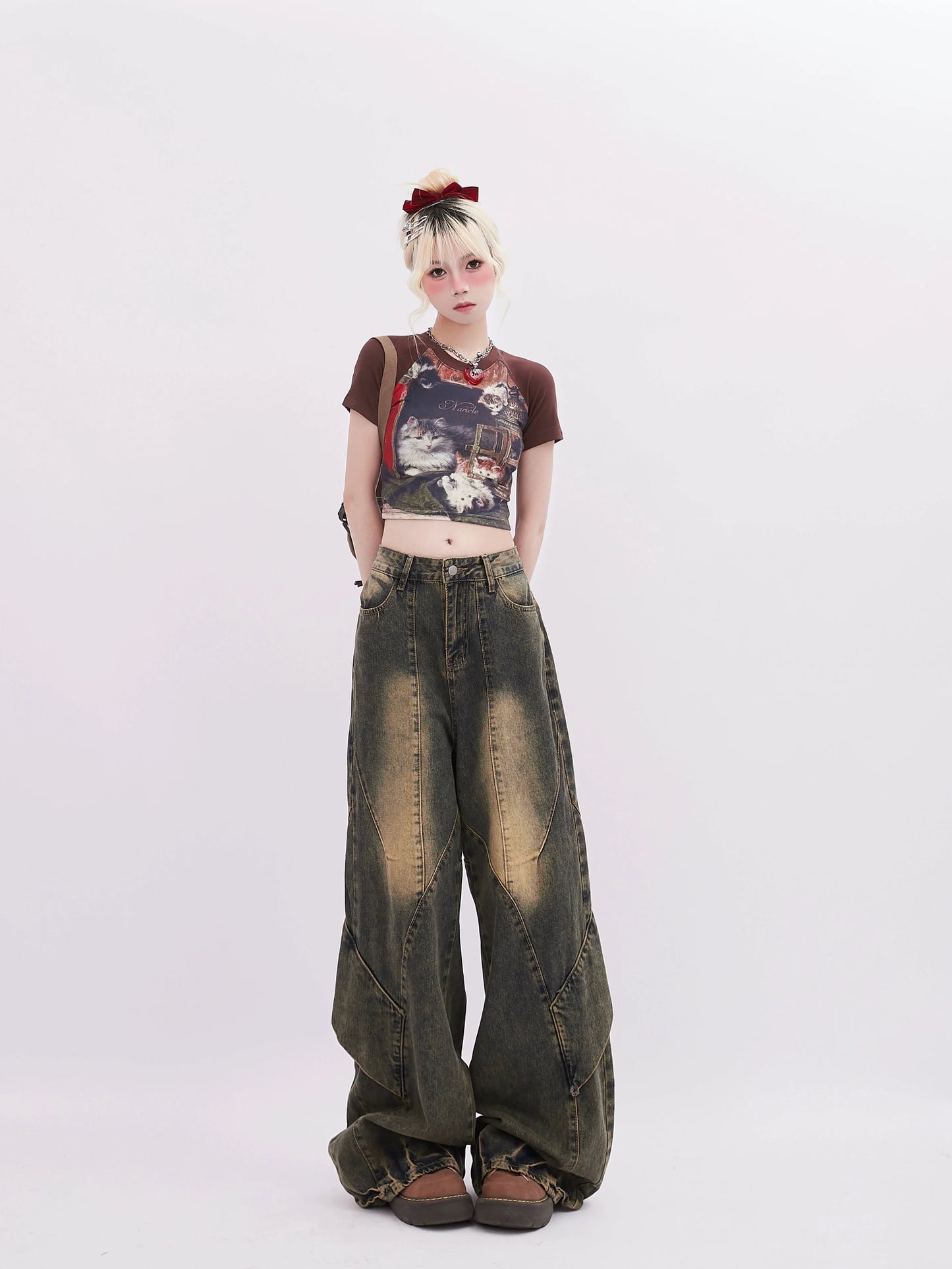 Hose Damaged Osh Wide-Loose Denim