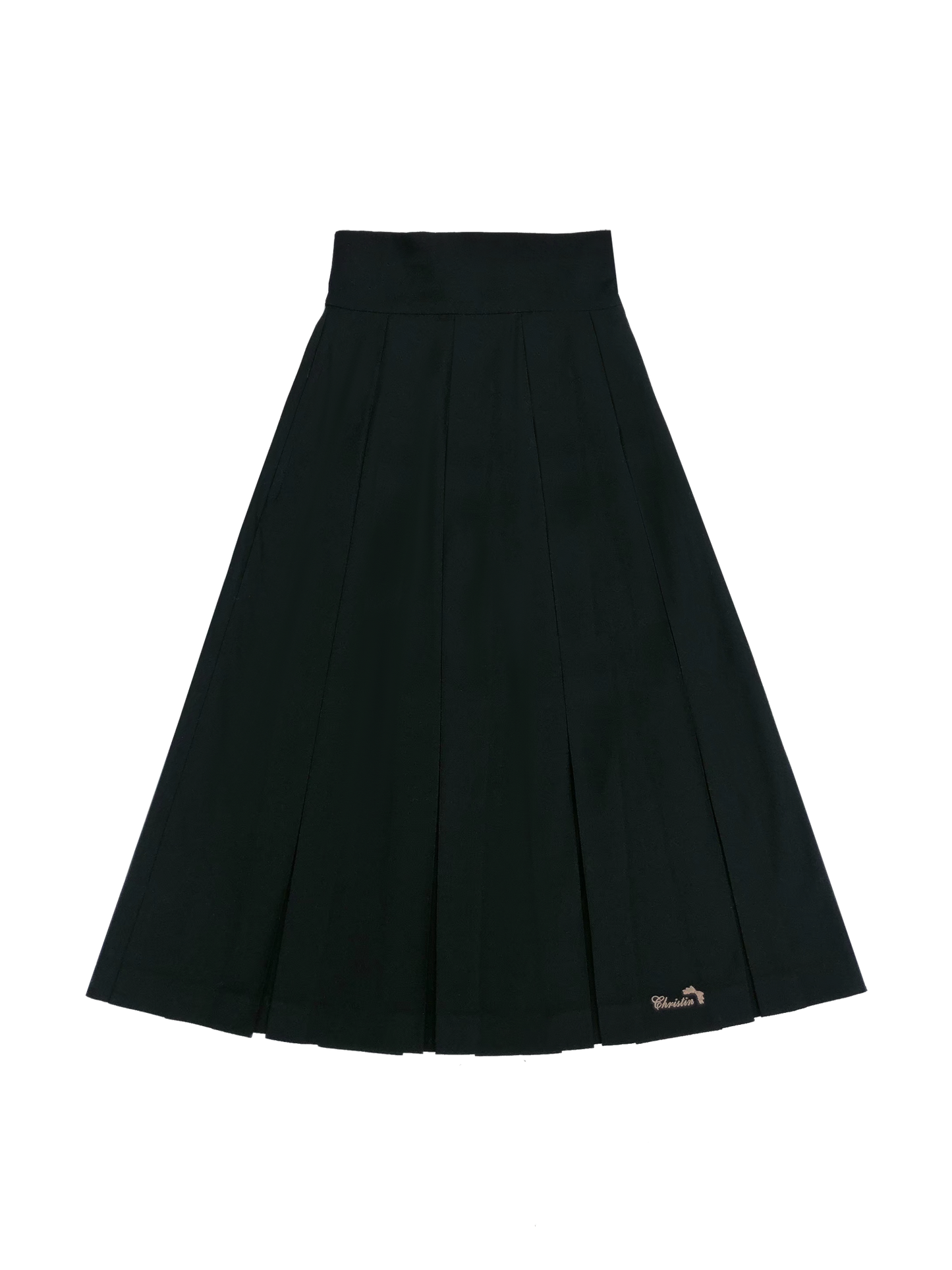 Rock + College-Abzeichen Trenchcoat Apricot Hemd Metall bestickt Plissee Mantel Band Schwarz