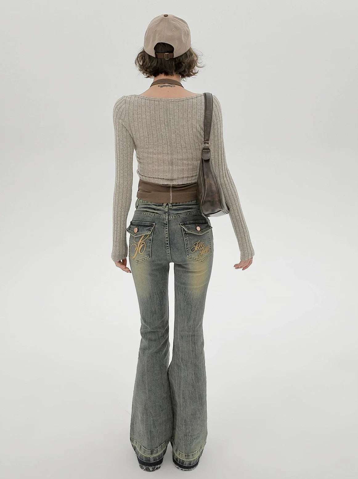 Neck Retro Stück Faux Slim Top Zwei amerikanische Neckholder