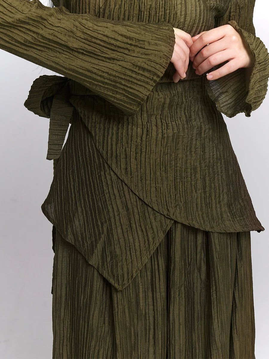 Loose + Long Waist Skirt Top Retro Dark