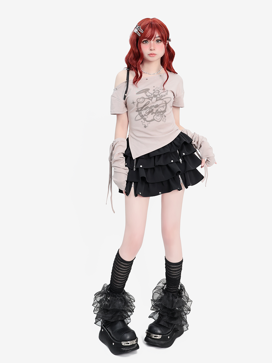 無料のチュチュナイトジッパースカート