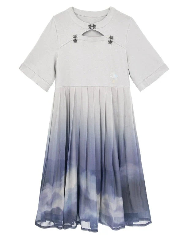 Shirt China + Summer Loose Sheer Dress Dark