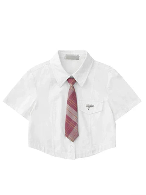 シャツ アメリカンスタイル カレッジセット + ネクタイ ショートパンツ