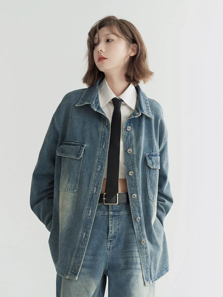 Denim Jacket Damaged Washed