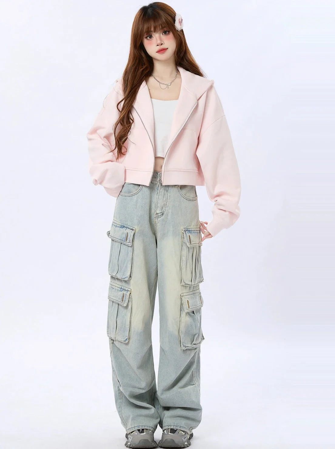 Hoodie Milky Short Spring Sweet