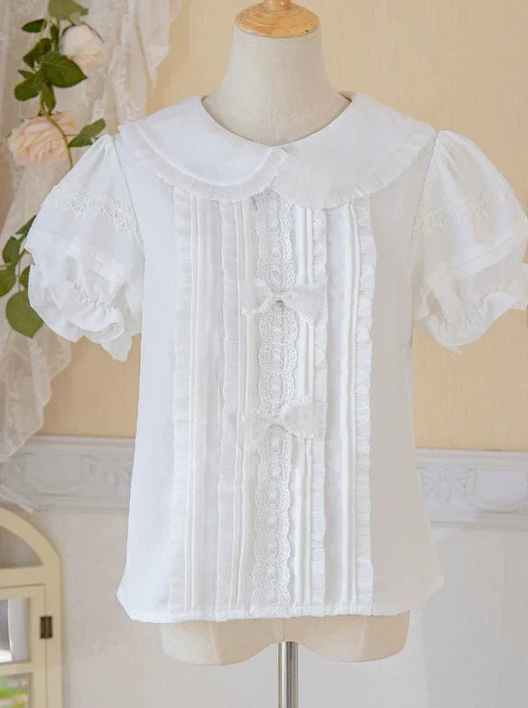 スカート ロリータ スリーブ パフシャツ + サスペンダー ラブリー