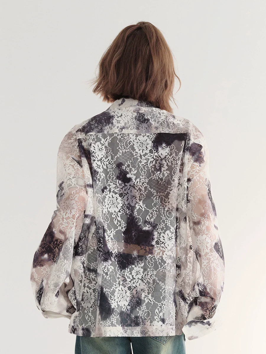 Shirt Sheer Tie-dye Dark