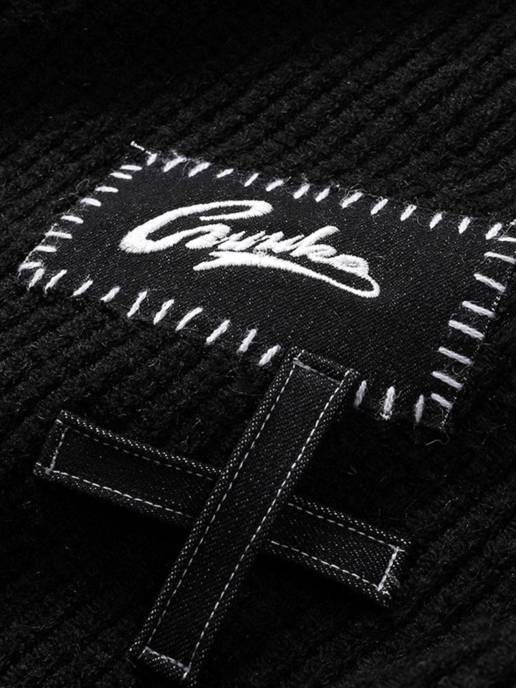 Dunkle Weste Modus V-Ausschnitt Lose