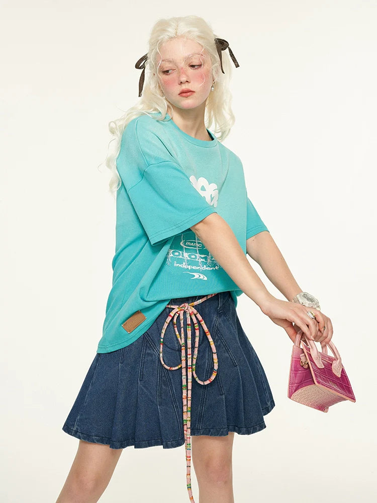 ルーズロゴ 3カラー モードスローガンTシャツ