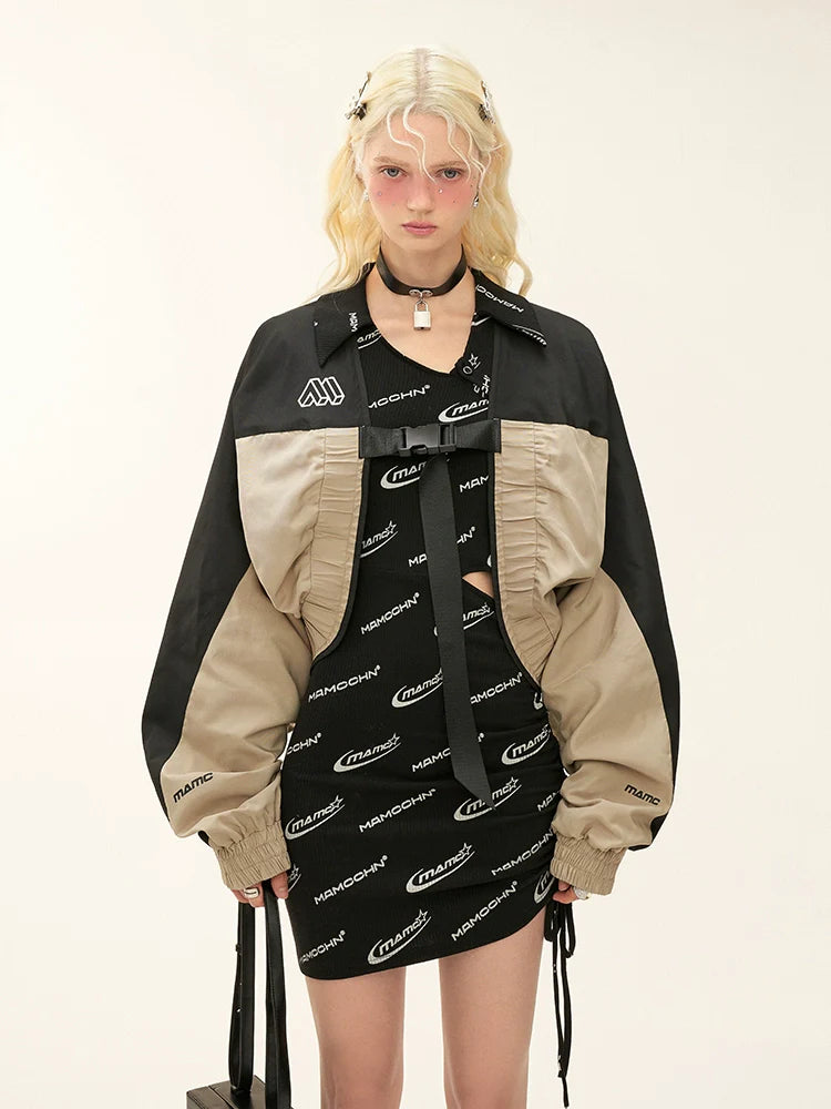 Shirring Logo Dress Print Full